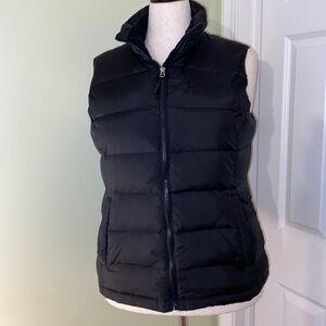 Free Country warm quilted black down puffer vest with silver hardware size large